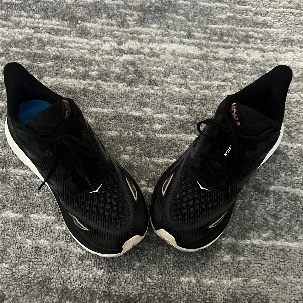 Hoka Black Rose Gold and White Athletic Shoes - Picture 4 of 4